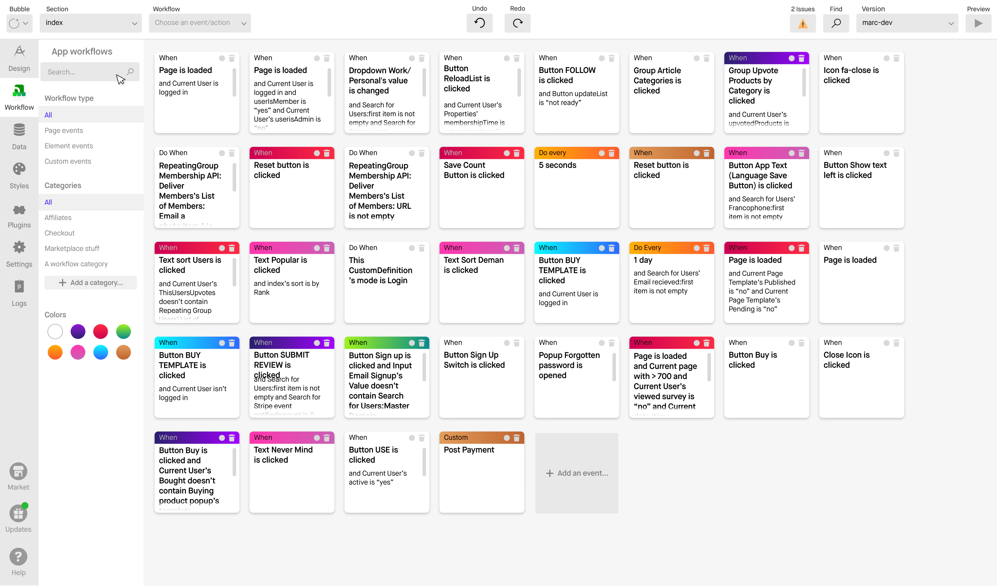The Workflows tab in Maison's light theme