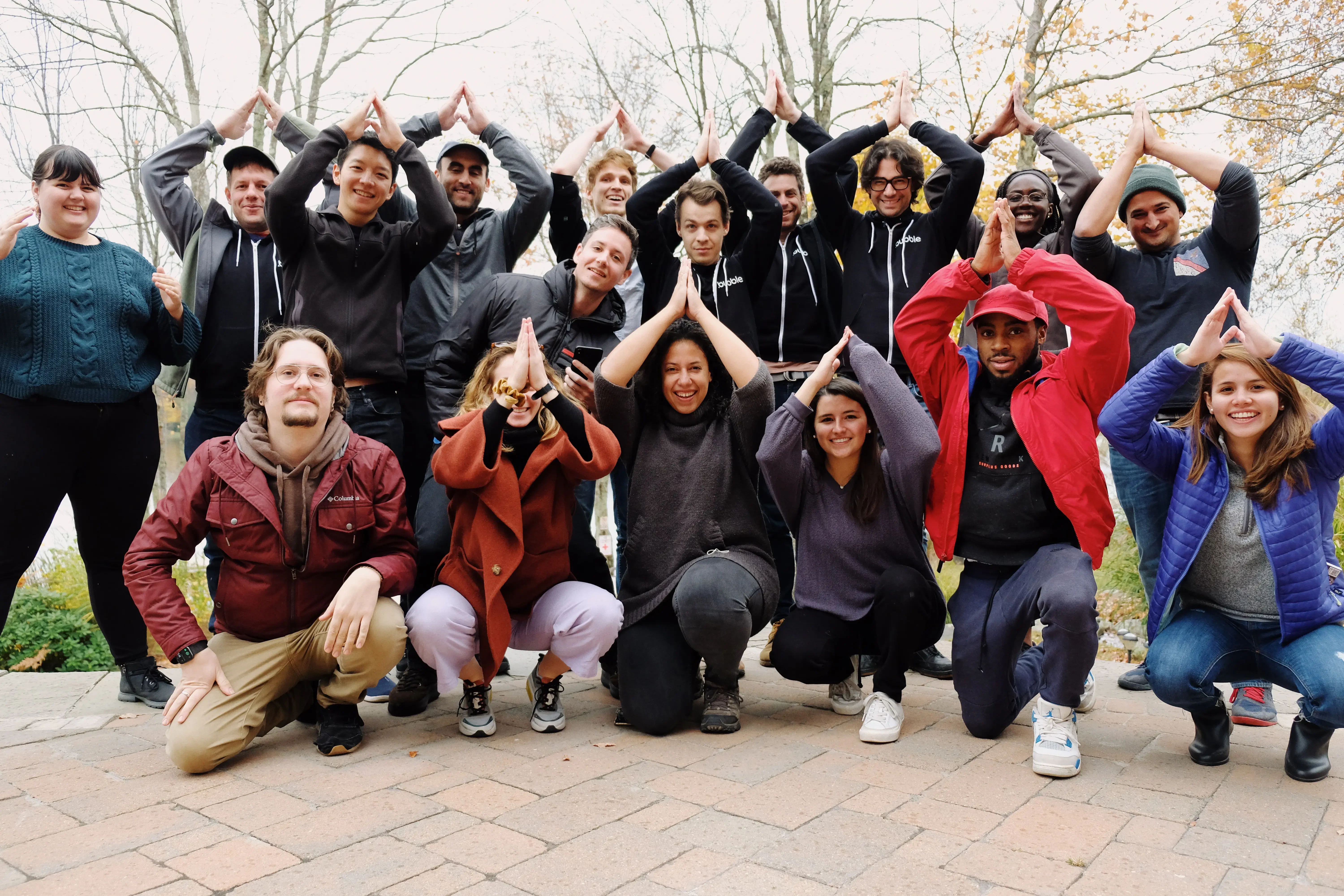 The Bubble team gathered for a group photo in 2019
